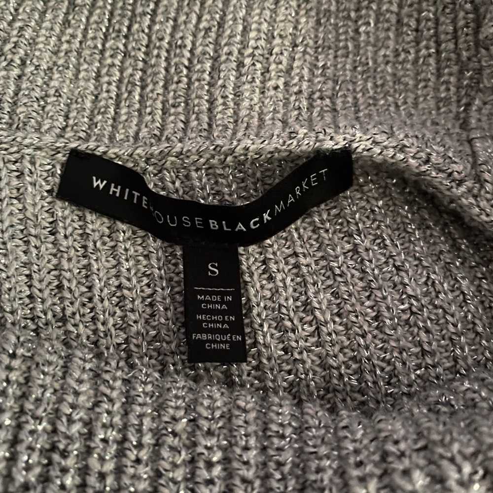 WHBM Metallic Silver to Rose Gold Ombré Cowl Neck Sweater - Picture 8 of 16